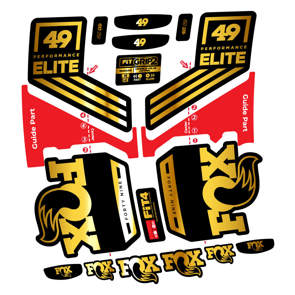 Stickers Fox 49 Performance Elite 2019 compatibles Autocollants fourche 29"