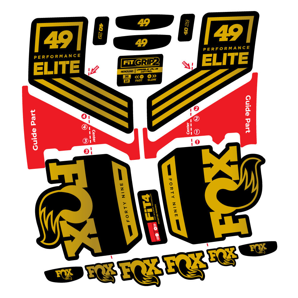 Stickers Fox 49 Performance Elite 2019 compatibles Autocollants fourche 29"