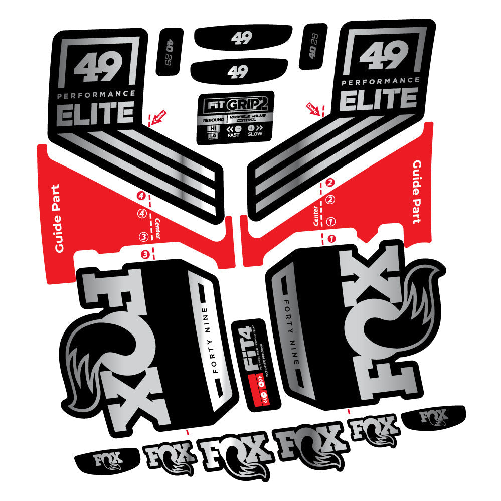 Stickers Fox 49 Performance Elite 2019 compatibles Autocollants fourche 29"
