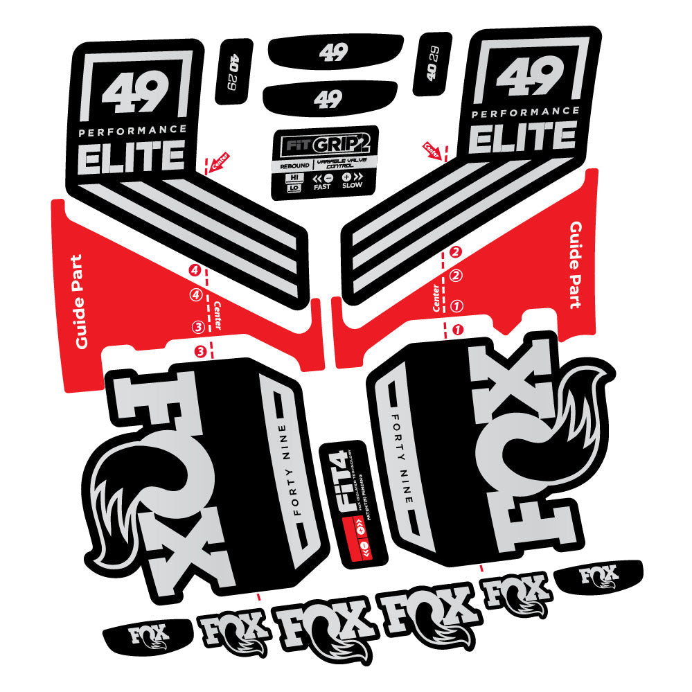 Stickers Fox 49 Performance Elite 2019 compatibles Autocollants fourche 29"