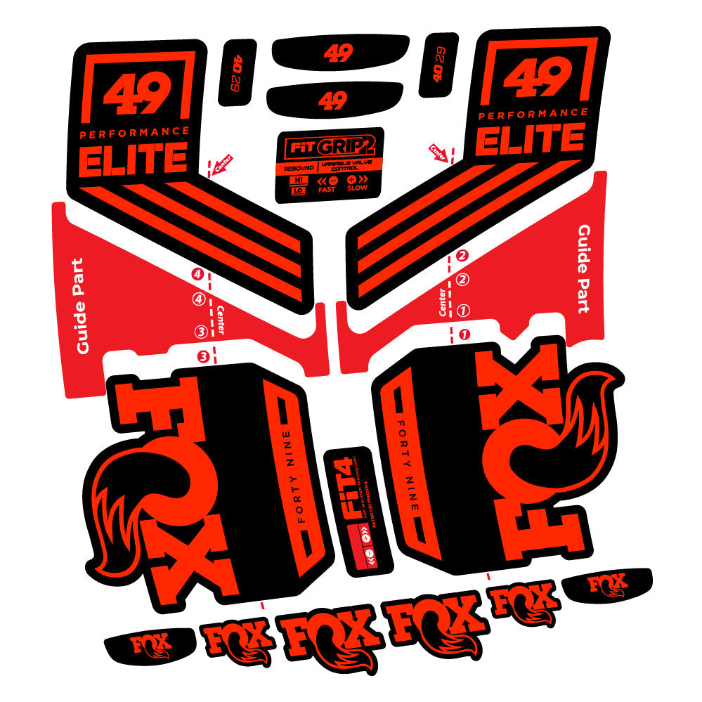 Stickers Fox 49 Performance Elite 2019 compatibles Autocollants fourche 29"