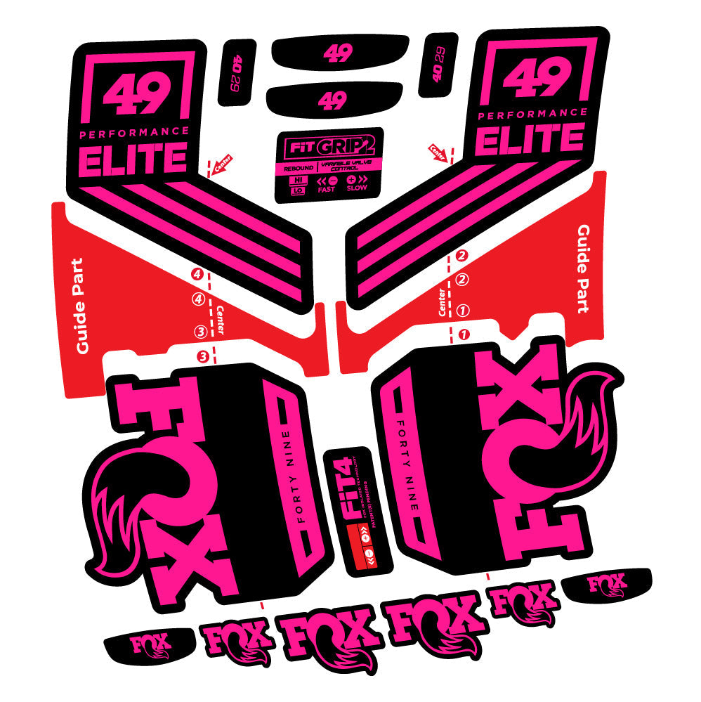 Stickers Fox 49 Performance Elite 2019 compatibles Autocollants fourche 29"