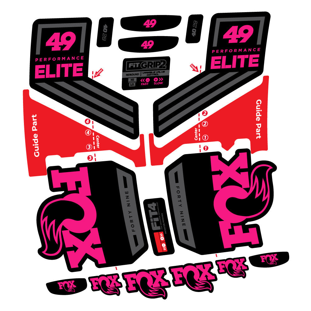 Stickers Fox 49 Performance Elite 2019 compatibles - Autocollants fourche VTT