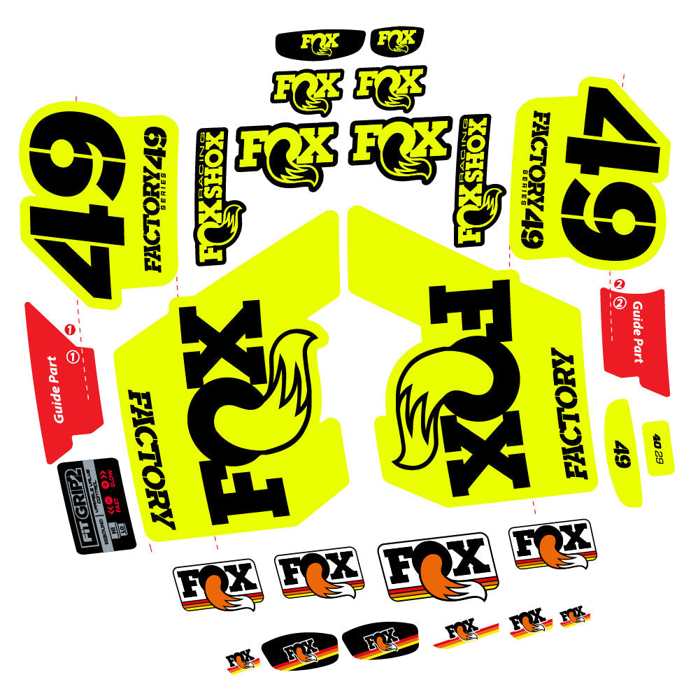 Stickers fox 49 factory 2019 compatibles - Autocollants fourche VTT