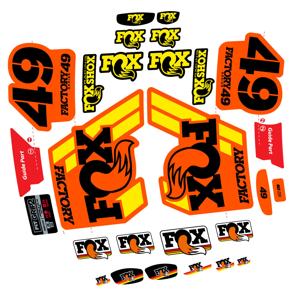 Stickers fox 49 factory 2019 compatibles Autocollants fourche 29"