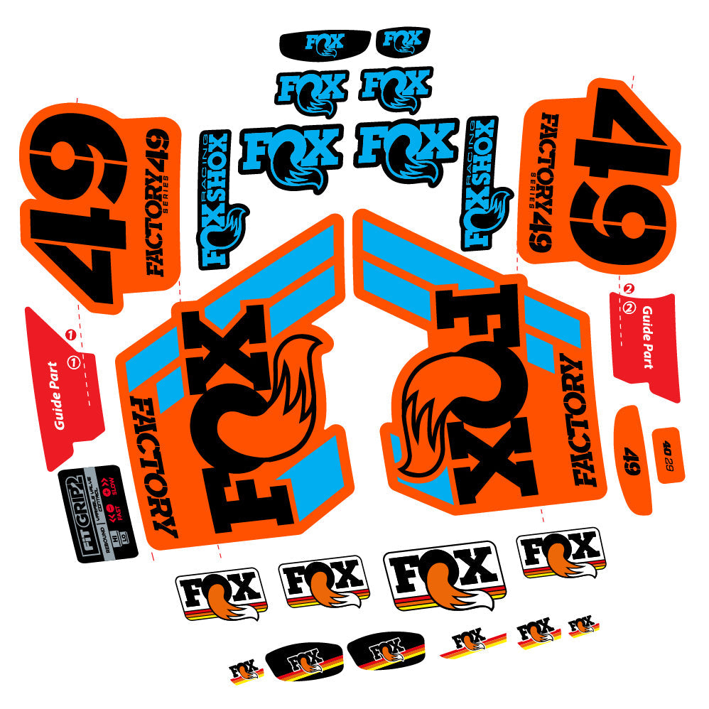 Stickers fox 49 factory 2019 compatibles - Autocollants fourche VTT