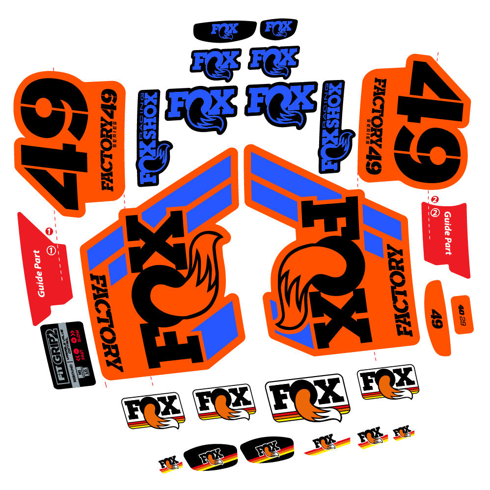 Stickers fox 49 factory 2019 compatibles Autocollants fourche 29"
