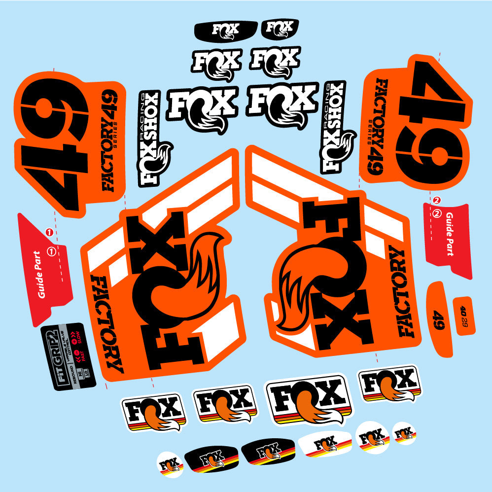 Stickers fox 49 factory 2019 compatibles - Autocollants fourche VTT