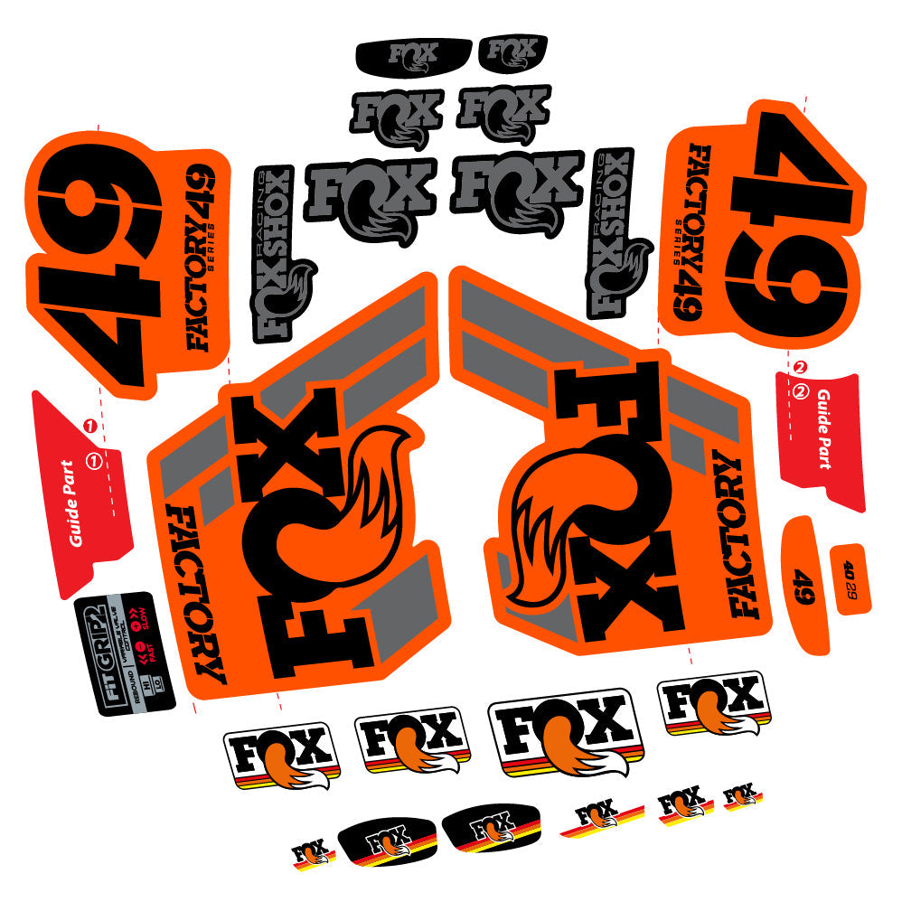 Stickers fox 49 factory 2019 compatibles Autocollants fourche 29"