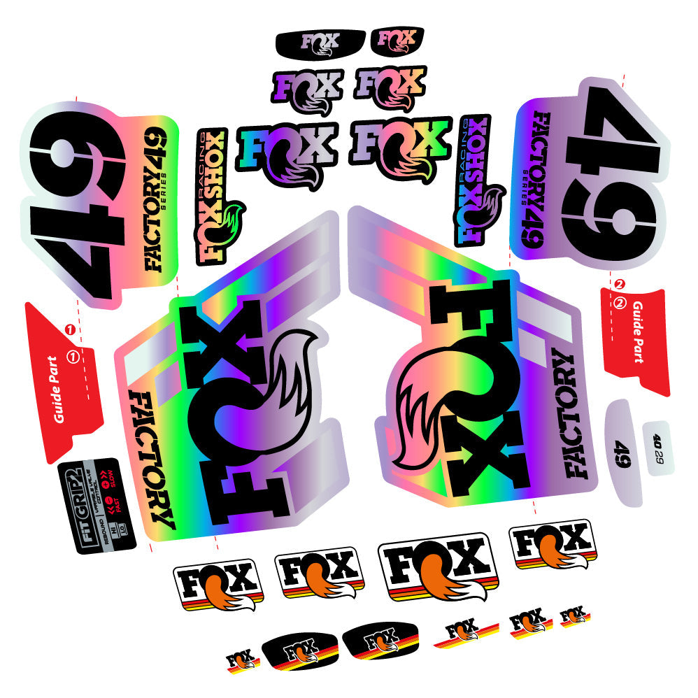 Stickers fox 49 factory 2019 compatibles - Autocollants fourche VTT