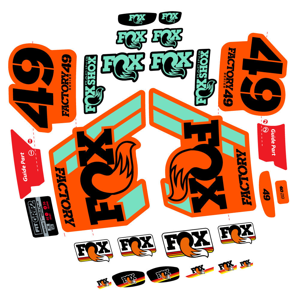 Stickers fox 49 factory 2019 compatibles Autocollants fourche 29"