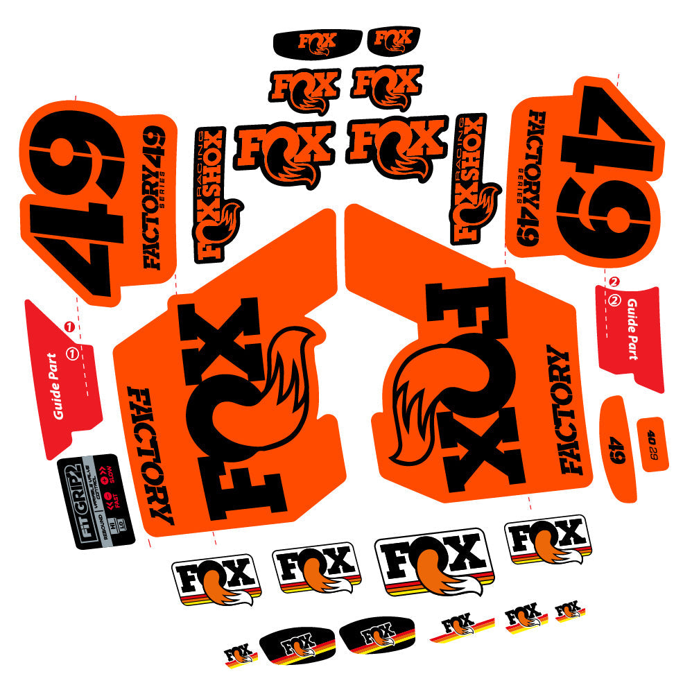 Stickers fox 49 factory 2019 compatibles - Autocollants fourche VTT