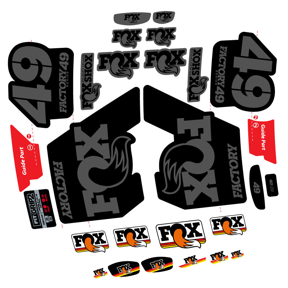 Stickers fox 49 factory 2019 compatibles - Autocollants fourche VTT