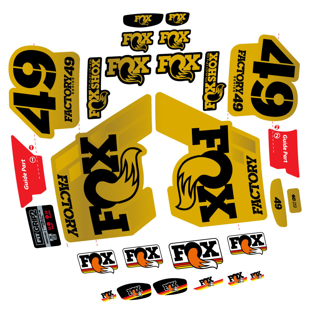 Stickers fox 49 factory 2019 compatibles Autocollants fourche 29"
