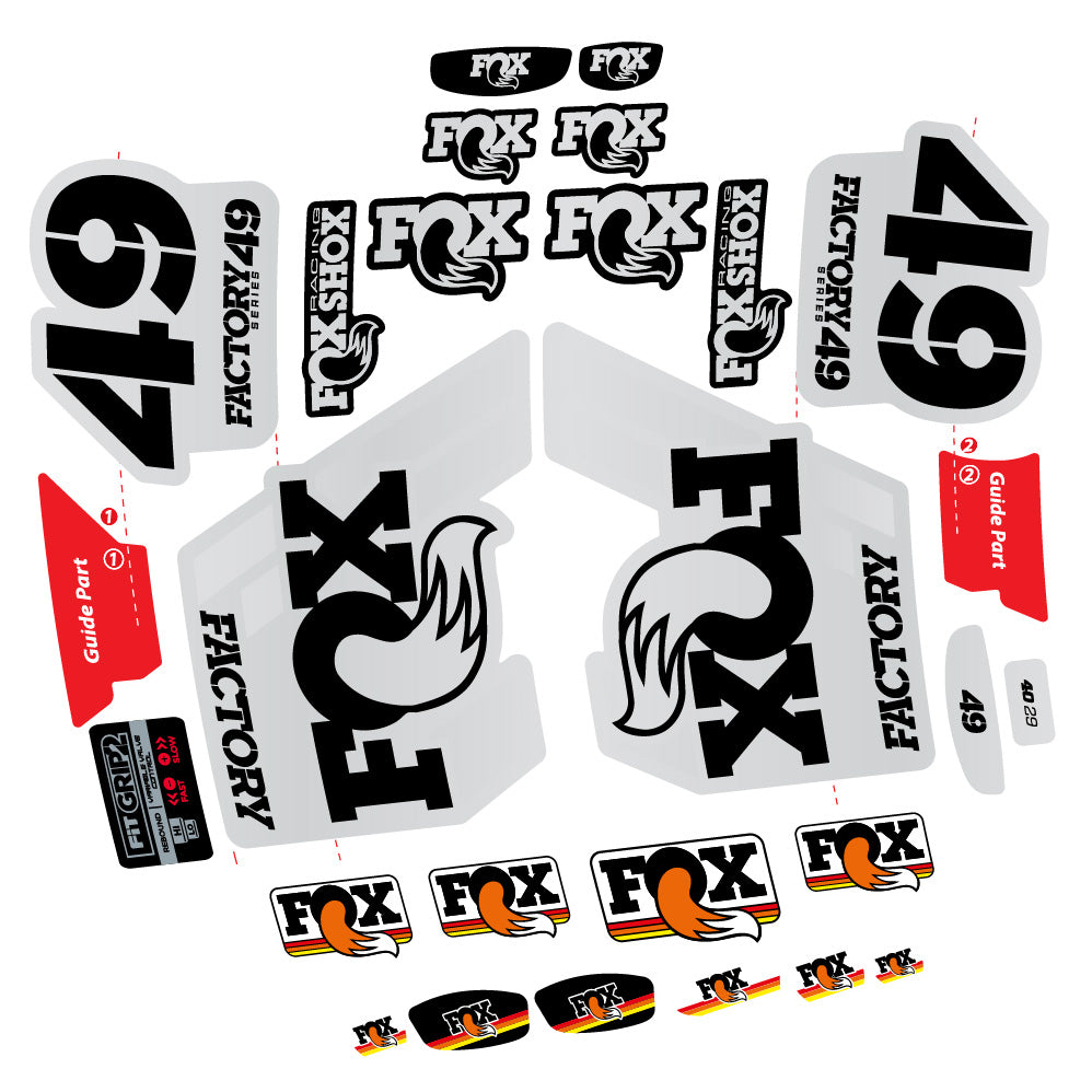 Stickers fox 49 factory 2019 compatibles - Autocollants fourche VTT