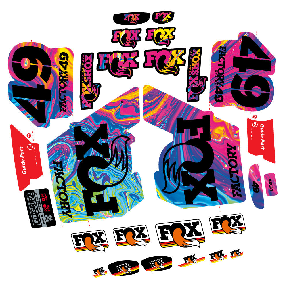 Stickers fox 49 factory 2019 compatibles Autocollants fourche 29"