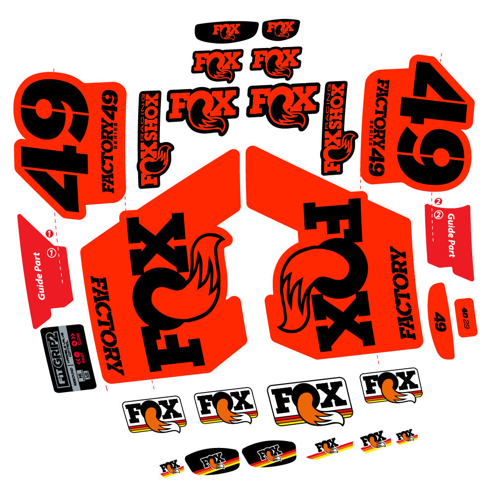 Stickers fox 49 factory 2019 compatibles Autocollants fourche 29"