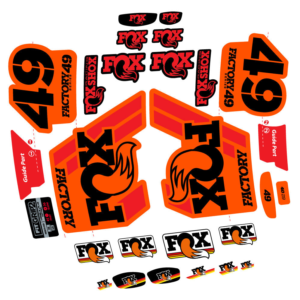 Stickers fox 49 factory 2019 compatibles Autocollants fourche 29"