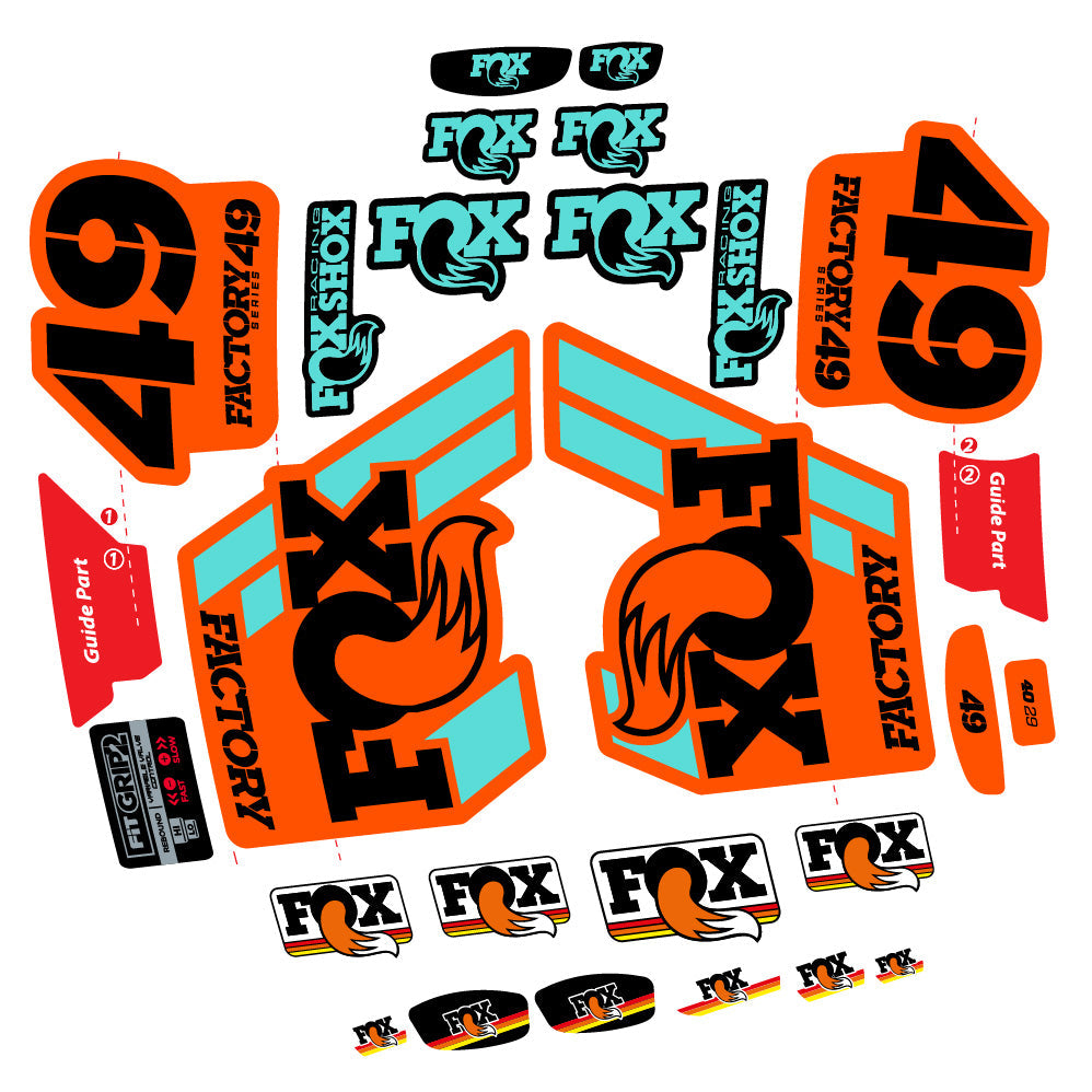 Stickers fox 49 factory 2019 compatibles Autocollants fourche 29"