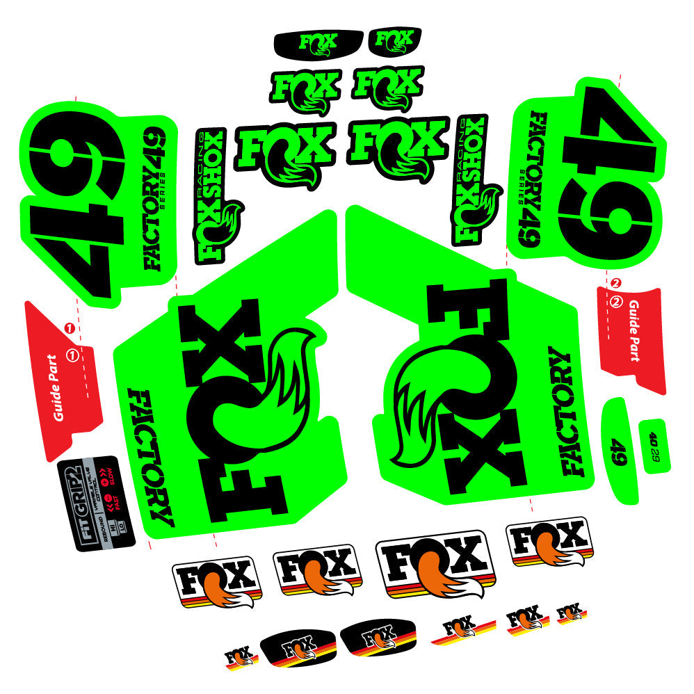 Stickers fox 49 factory 2019 compatibles - Autocollants fourche VTT