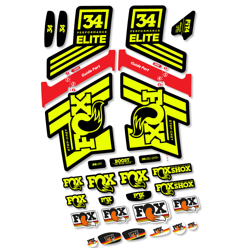 Stickers Fox 34 SC Elite 2019 compatibles Autocollants fourche VTT 29"