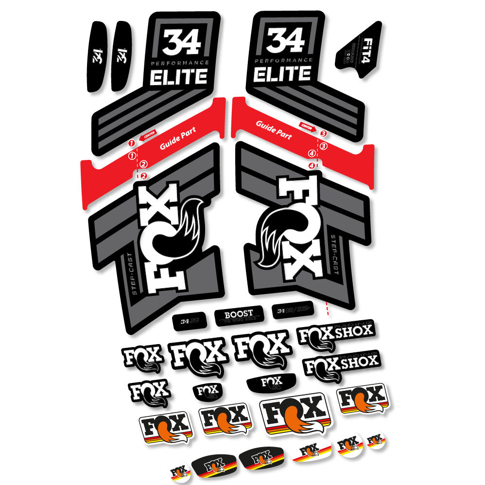 Stickers Fox 34 SC Elite 2019 compatibles Autocollants fourche VTT 29"