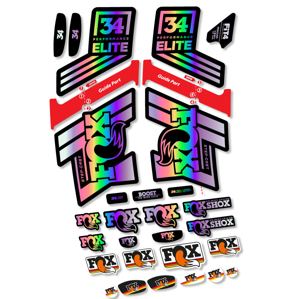 Stickers Fox 34 SC Elite 2019 compatibles Autocollants fourche VTT 29"