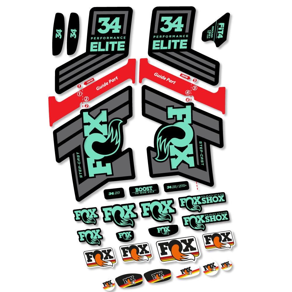 Stickers Fox 34 SC Elite 2019 compatibles Autocollants fourche VTT 29"