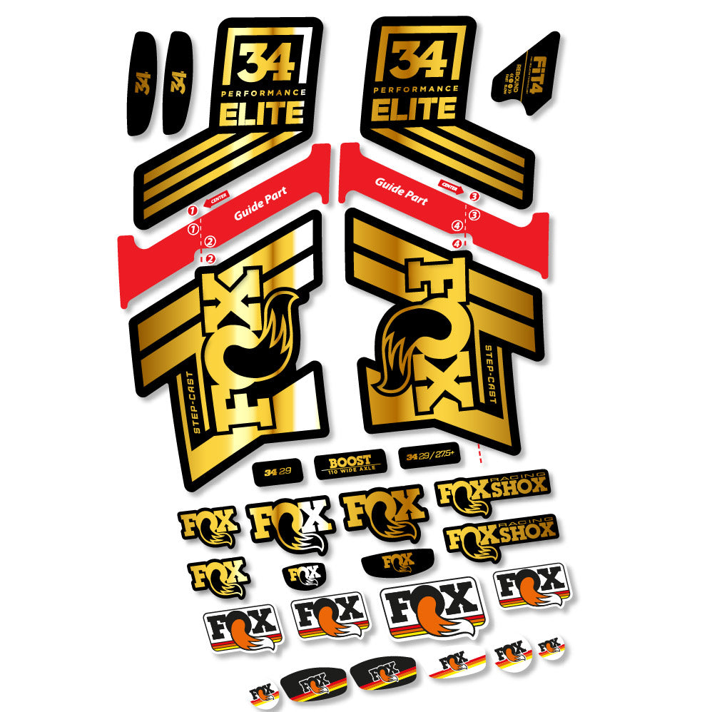 Stickers Fox 34 SC Elite 2019 compatibles Autocollants fourche VTT 29"