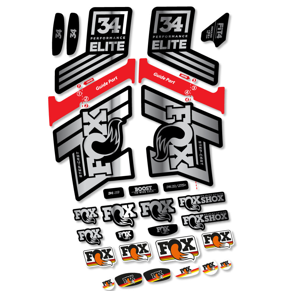 Stickers Fox 34 SC Elite 2019 compatibles Autocollants fourche VTT 29"