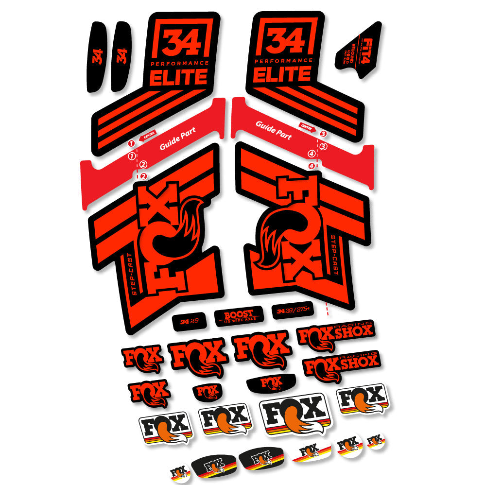 Stickers Fox 34 SC Elite 2019 compatibles Autocollants fourche VTT 29"