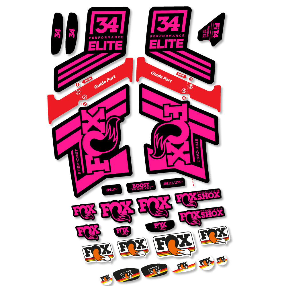 Stickers Fox 34 SC Elite 2019 compatibles Autocollants fourche VTT 29"