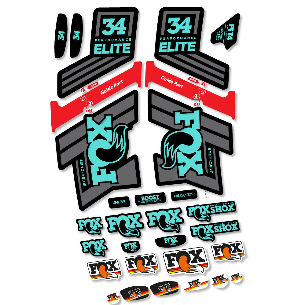 Stickers Fox 34 SC Elite 2019 compatibles Autocollants fourche VTT 29"