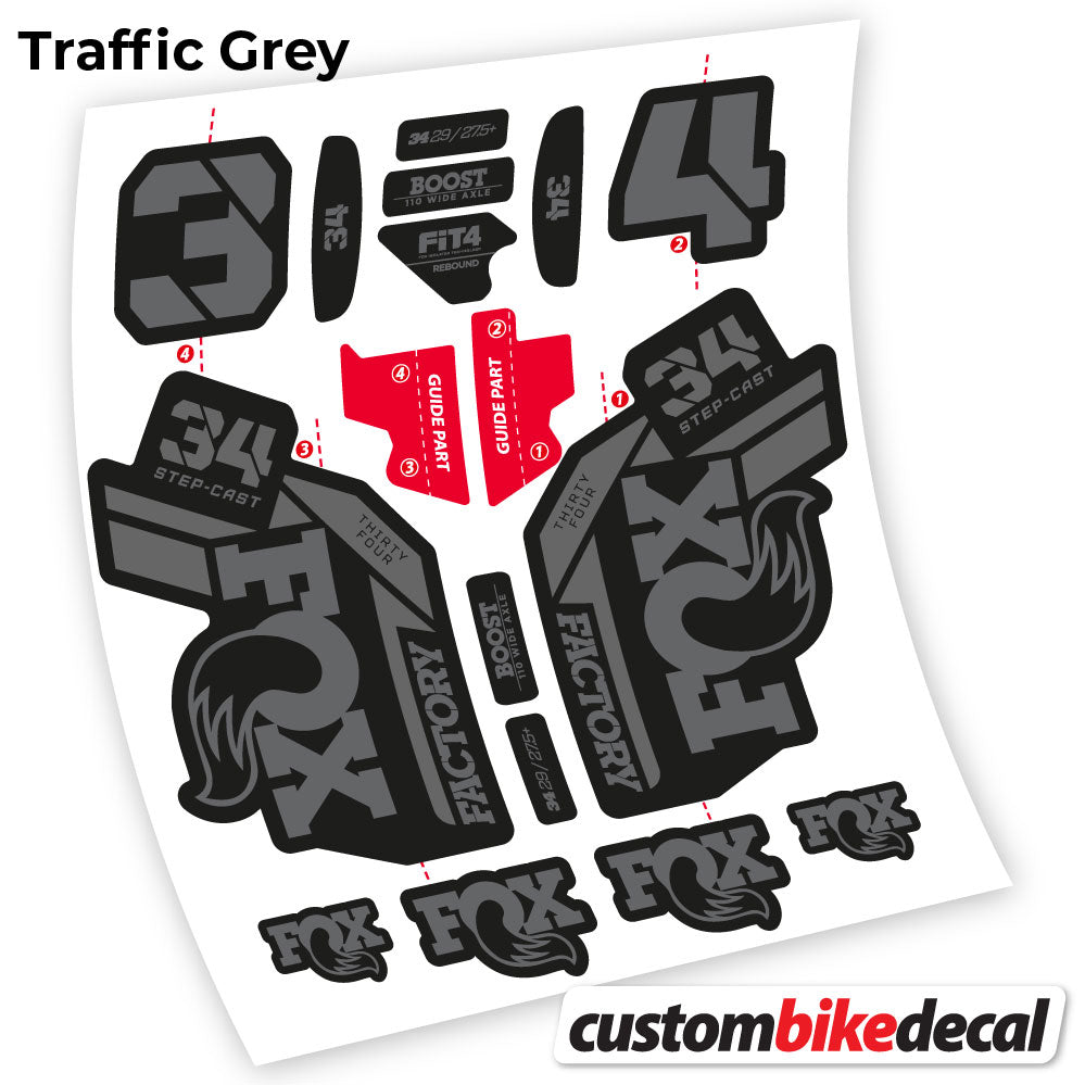Decal for Fox 34 SC Factory 2021 fork – bike sticker vinyl