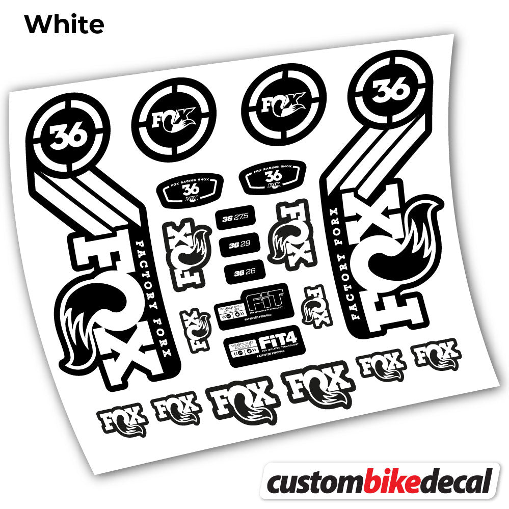 White decal for Fox 36 Heritage 2016 fork – bike sticker vinyl