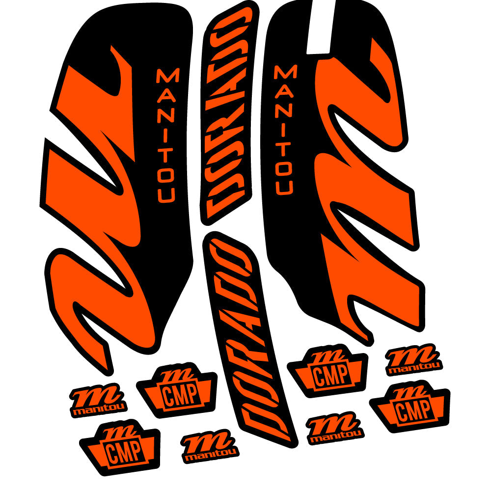 Stickers Manitou Dorado Comp 2022 compatibles Autocollants fourche VTT