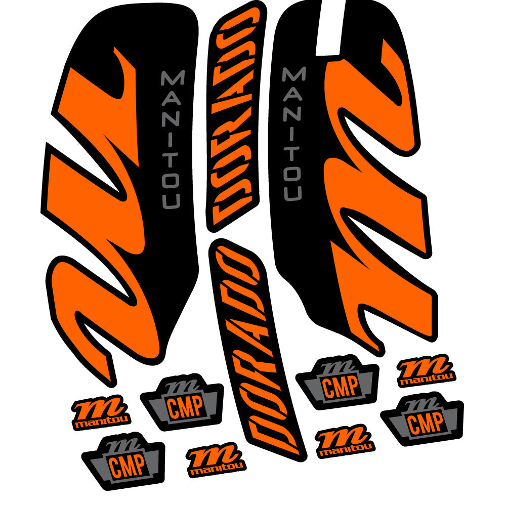 Stickers Manitou Dorado Comp 2022 compatibles Autocollants fourche VTT