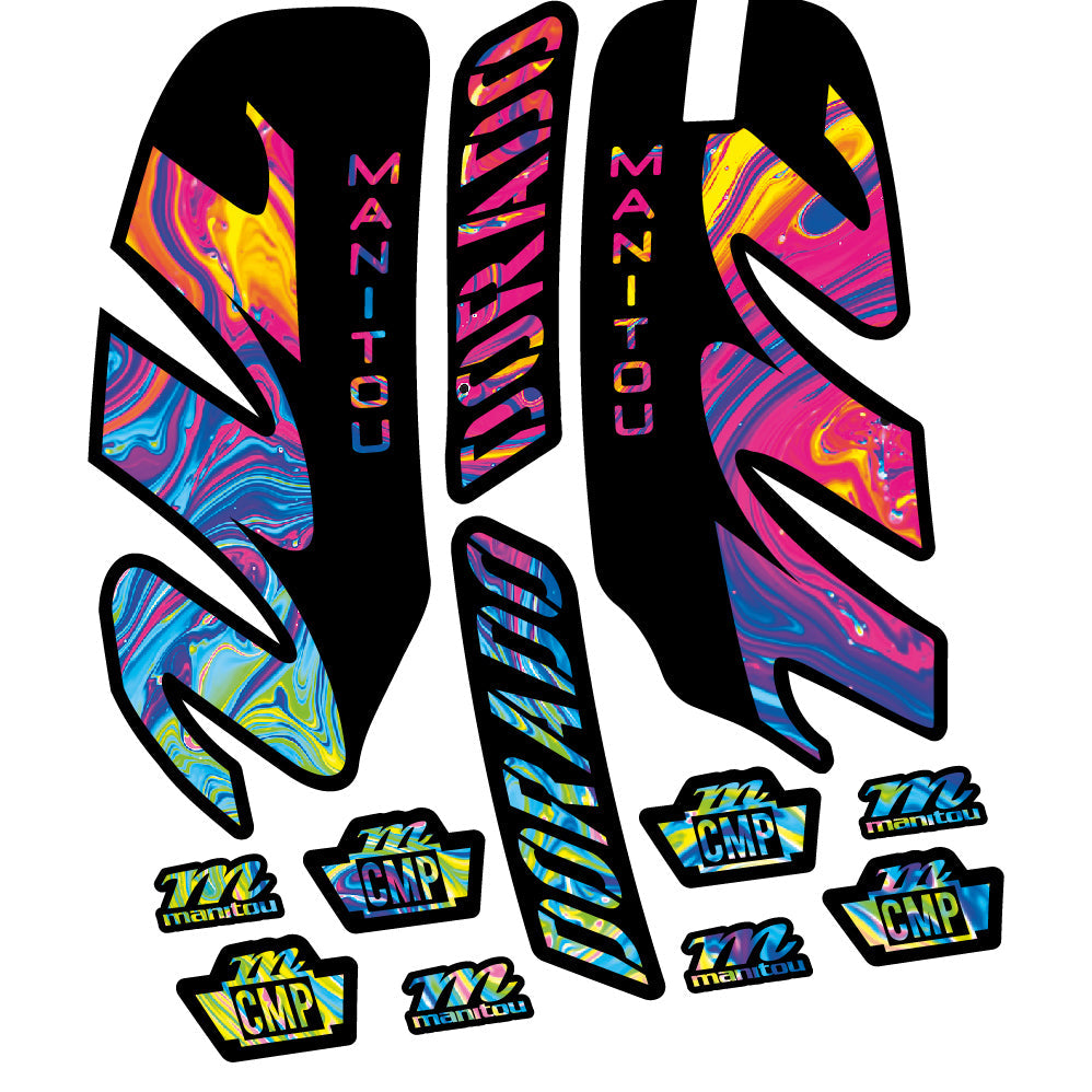 Stickers Manitou Dorado Comp 2022 compatibles Autocollants fourche VTT