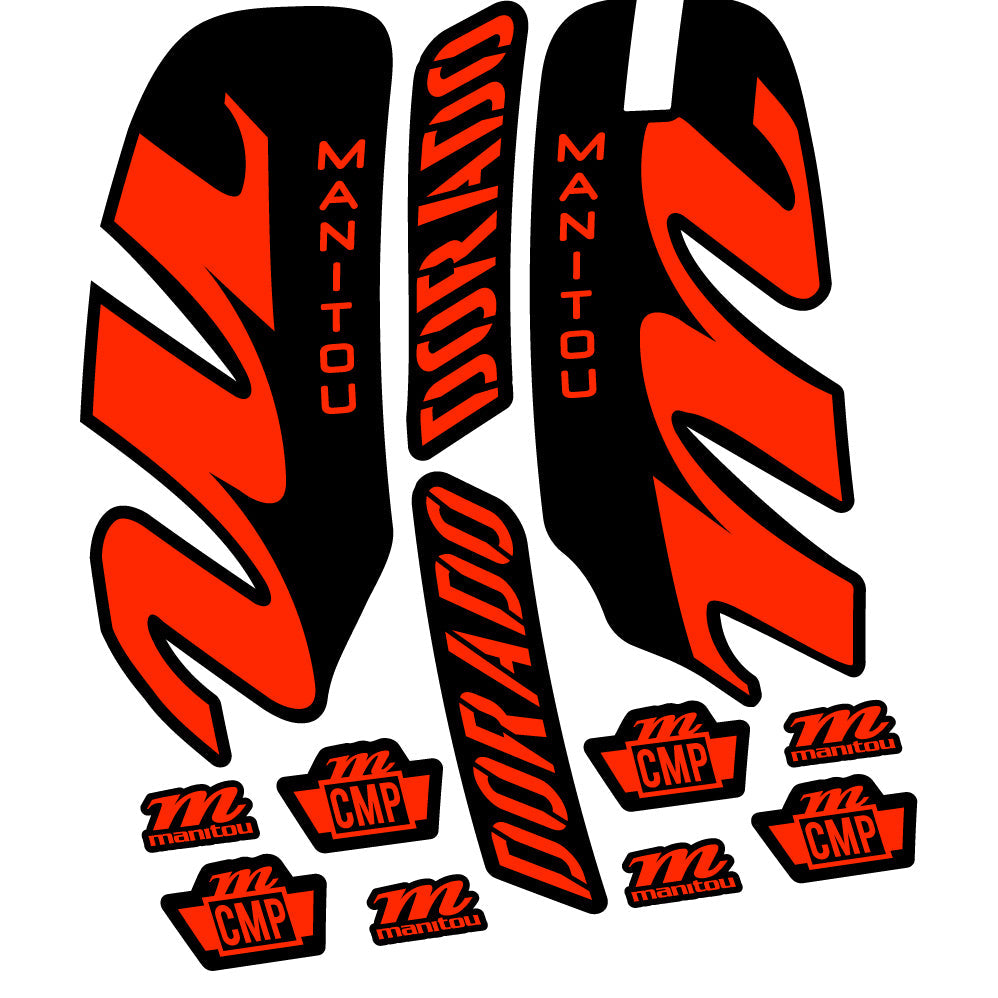 Stickers Manitou Dorado Comp 2022 compatibles Autocollants fourche VTT