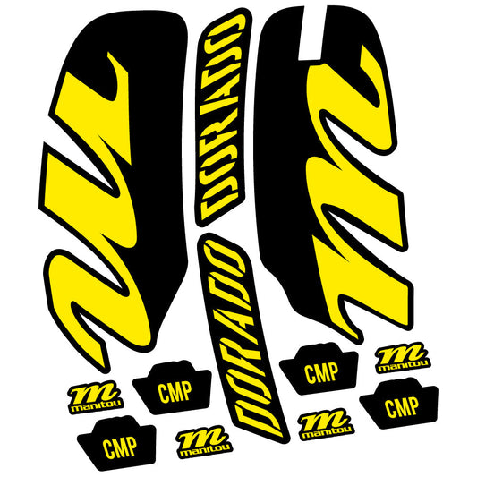 Stickers Manitou Dorado Comp 2022 compatibles Autocollants fourche VTT