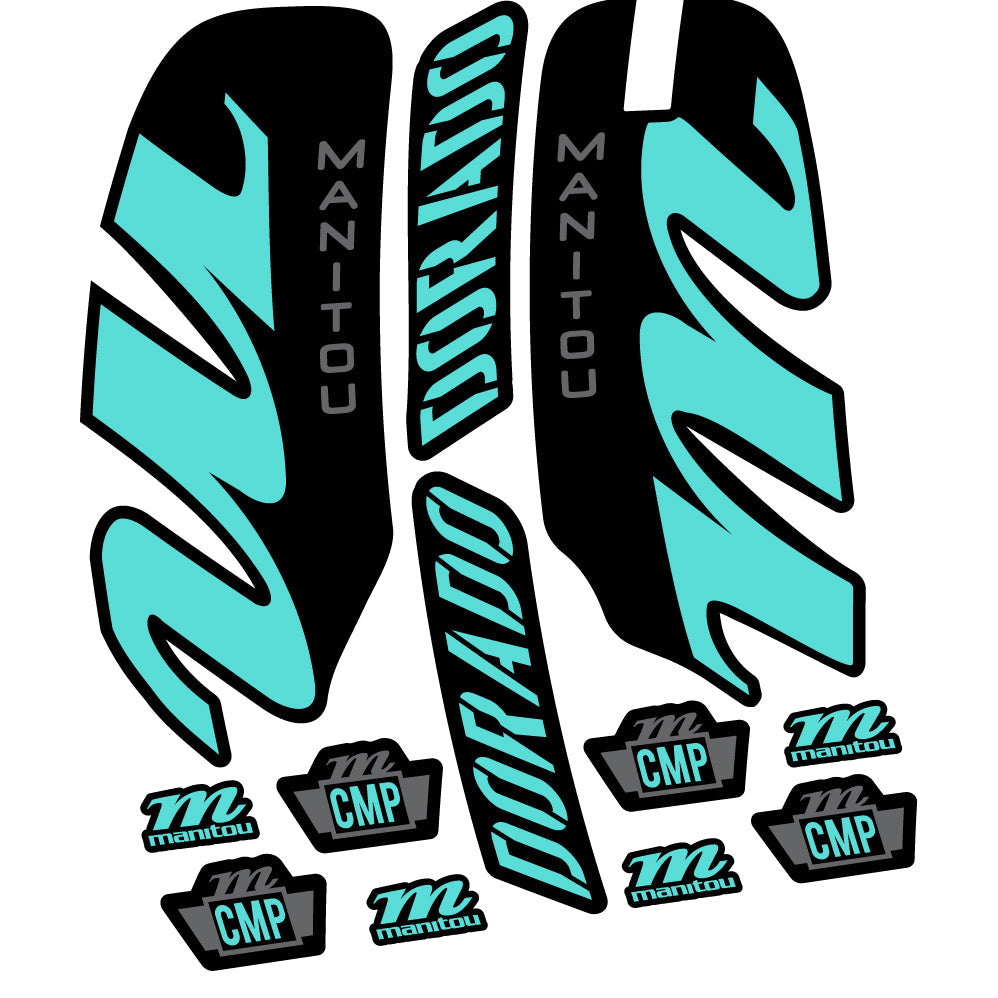 Stickers Manitou Dorado Comp 2022 compatibles Autocollants fourche VTT