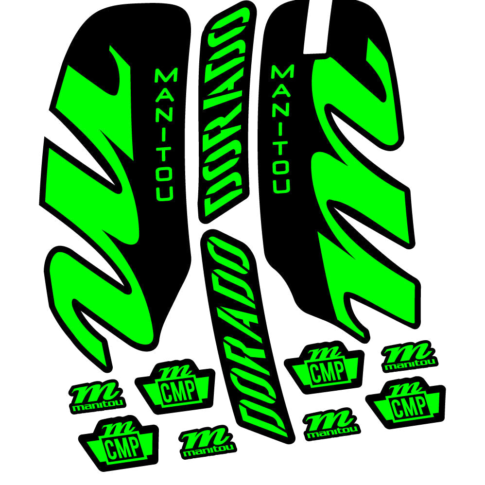 Stickers Manitou Dorado Comp 2022 compatibles Autocollants fourche VTT