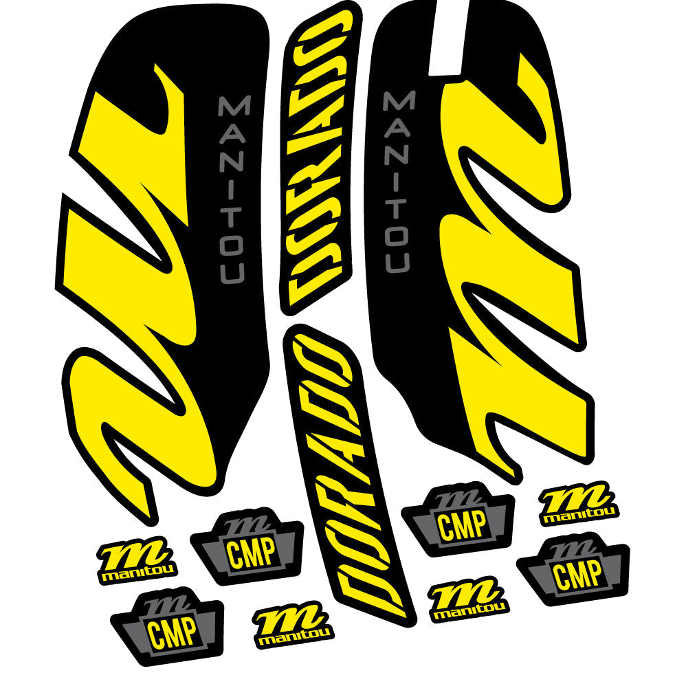 Stickers Manitou Dorado Comp 2022 compatibles Autocollants fourche VTT