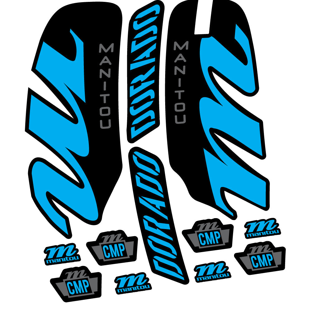 Stickers Manitou Dorado Comp 2022 compatibles Autocollants fourche VTT