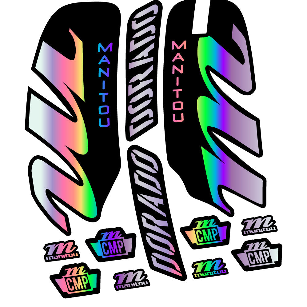 Stickers Manitou Dorado Comp 2022 compatibles Autocollants fourche VTT