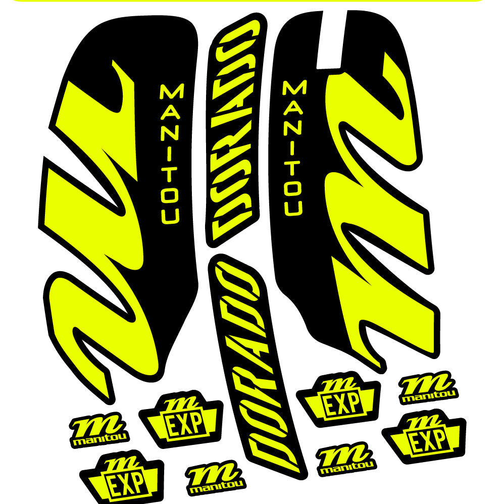 Stickers Manitou Dorado Expert 2022 compatibles Autocollants fourche VTT