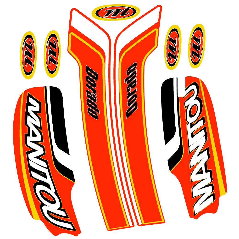Stickers Manitou Dorado Pro Expert Comp 2022 compatibles Autocollants fourche VTT 29"