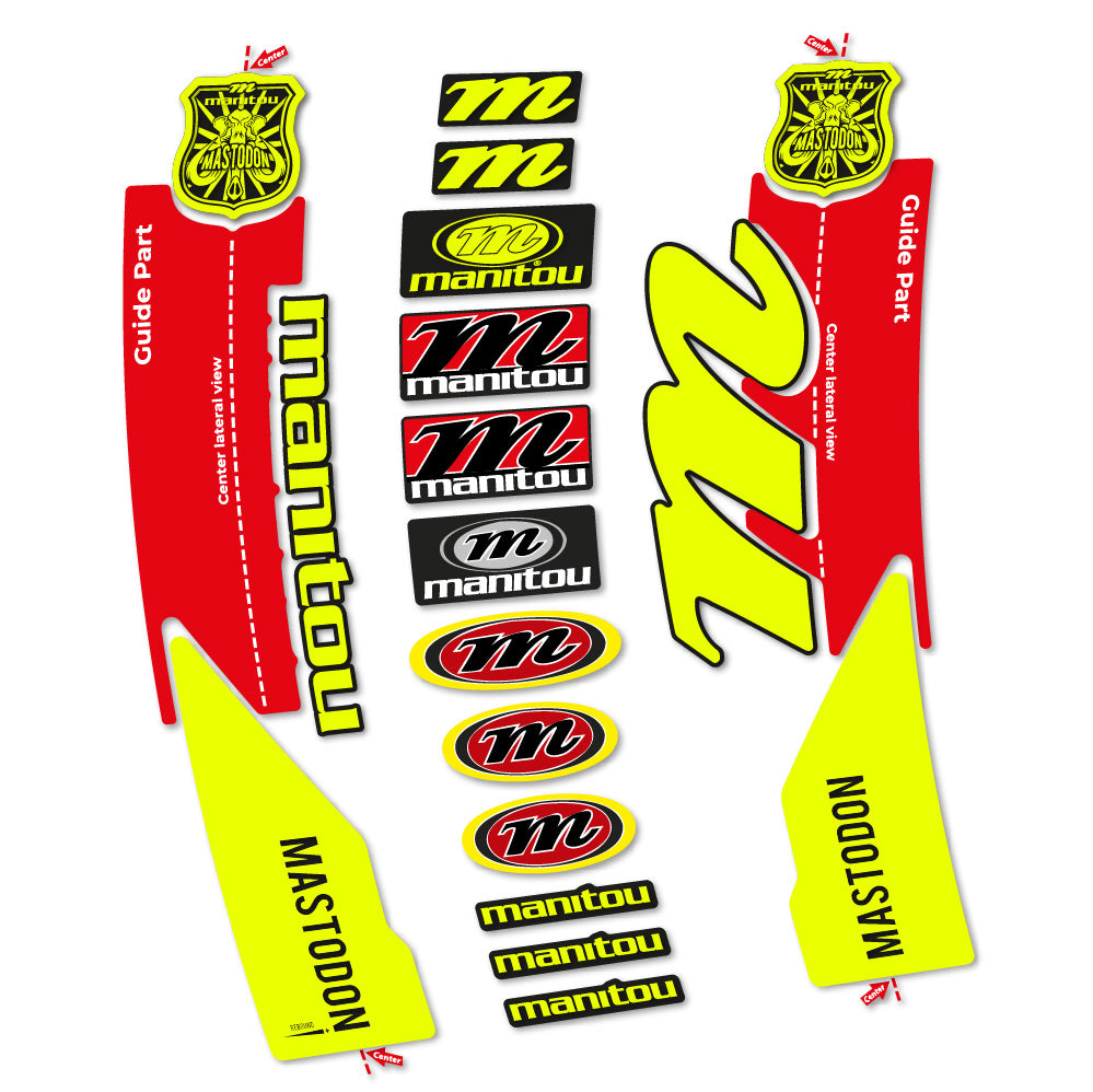 Stickers Manitou Mastodon 2017 compatibles - Autocollants fourche VTT