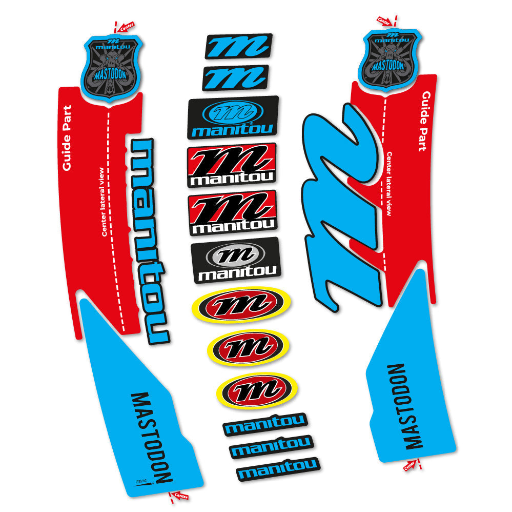 Stickers Manitou Mastodon 2017 compatibles - Autocollants fourche VTT
