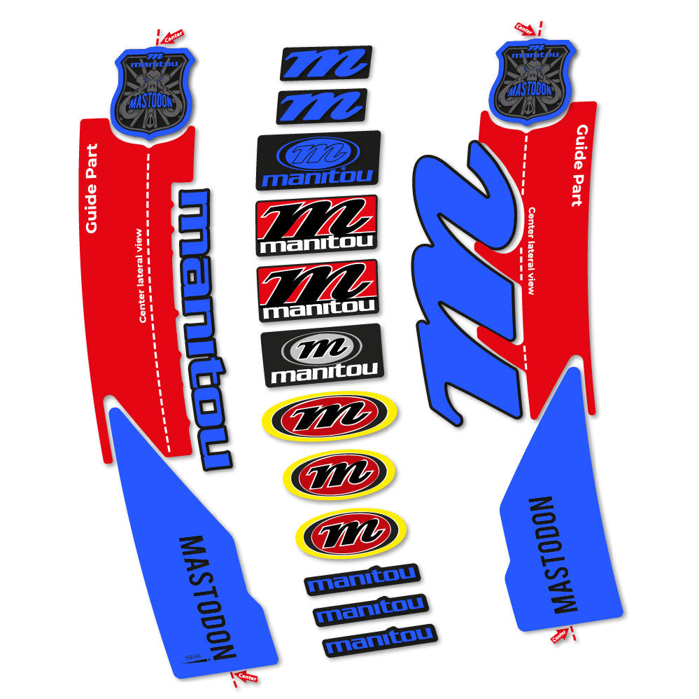 Stickers Manitou Mastodon 2017 compatibles Autocollants fourche VTT 29"